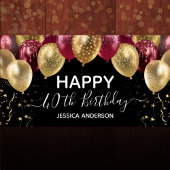 Banderoles Gold Maroon fête d'anniversaire
