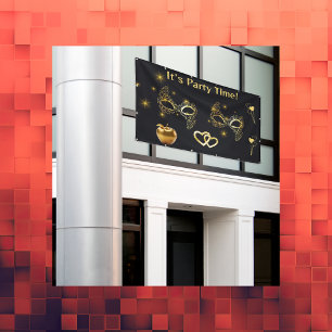 Banderoles Gold Masquerade C'est l'heure de la fête  