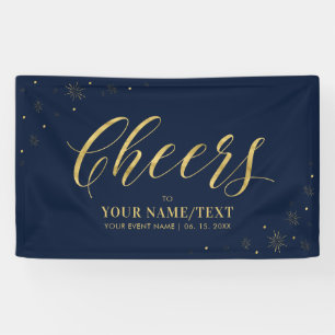Banderoles Gold & Navy Modern Chevaucher Toutes les occasions