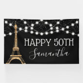 Banderoles Gold Paris Tour Eiffel Parties scintillant Lumière (Horizontal)