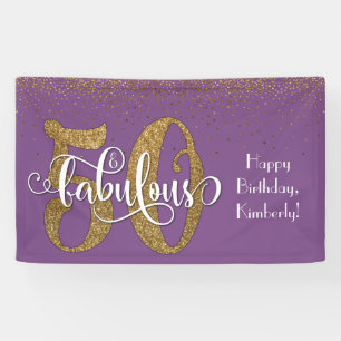 Banderoles Gold Parties scintillant Confetti 50 & Fabulous Pu