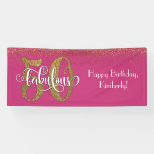 Banderoles Gold Parties scintillant Confetti Pink 50 et fabul