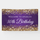 Banderoles Gold Parties scintillant Royal Purple 30e annivers (Horizontal)