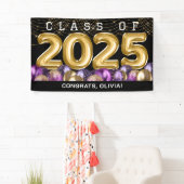 Banderoles Gold Purple Graduation (En situation)