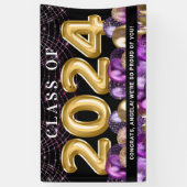 Banderoles Gold Purple Parties scintillant Classe de 2024 Gra (Vertical)