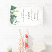 Banderoles Gold Sage Green Forest Trees Bible Verse Mariage (En situation)