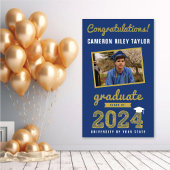 Banderoles Gold Sketch Classe De 2025 Photo Graduation Party