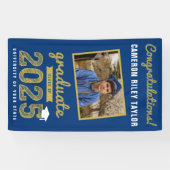 Banderoles Gold Sketch Classe De 2025 Photo Graduation Party (Horizontal)