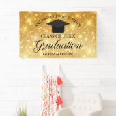 Banderoles Gold Sparkle Custom High School Graduation Party (En situation)