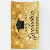 Banderoles Gold Sparkle Custom High School Graduation Party (Vertical)