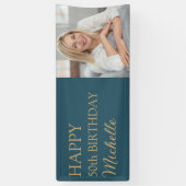 Banderoles Gold turquoise 50e anniversaire N'importe quel âge (Vertical)