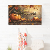 Banderoles Golden Fall Forest Orange Citrouilles Thanksgiving (En situation)