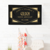 Banderoles Golden Mariage 50th Names Art déco Gold Black (En situation)