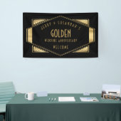 Banderoles Golden Mariage 50th Names Art déco Gold Black (Salon professionnel)