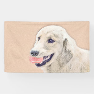 Banderoles Golden Retriever avec Tennis Ball Peinture Chien A