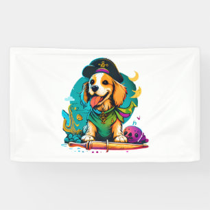 Banderoles Golden Retriever Chien Pirate