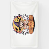 Banderoles Golden Retriever Halloween Witch Chien classique T (Vertical)