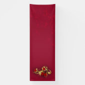 Banderoles Golden Treble Clef avec fleurs Roses (Verticale)