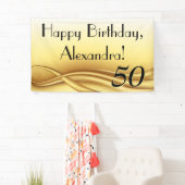 Banderoles Golden Wave Custom 50th Birthday Party (En situation)