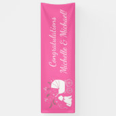Banderoles Goldendoodle chien Baby shower fille rose (Vertical)