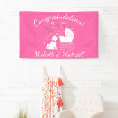 Banderoles Goldendoodle chien Baby shower fille rose (En situation)