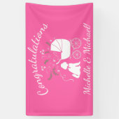 Banderoles Goldendoodle chien Baby shower fille rose (Vertical)