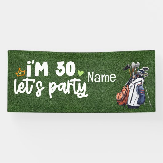 Banderoles Golf 30e anniversaire cadeaux pour golfeur (Horizontal)