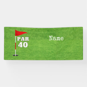 Banderoles Golf 40e anniversaire au golfeur avec drapeau de g