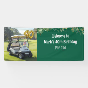 Banderoles Golf 40e anniversaire avec gâteau sur le parcours 