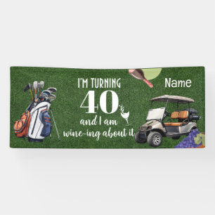 Banderoles Golf 40e anniversaire cadeaux pour golfeur