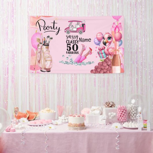 Banderoles Golf 50e anniversaire pour femme golfeuse (Fête)