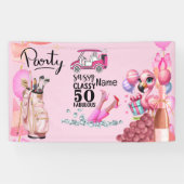 Banderoles Golf 50e anniversaire pour femme golfeuse (Horizontal)