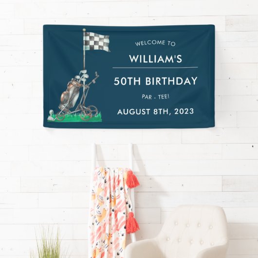 Banderoles Golf 50e fête d'anniversaire (En situation)