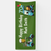 Banderoles Golf 70e anniversaire à Golfer avec Golf Cart drôl (Vertical)