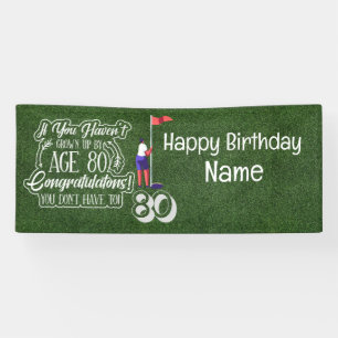 Banderoles Golf 80e anniversaire cadeaux pour golfeur