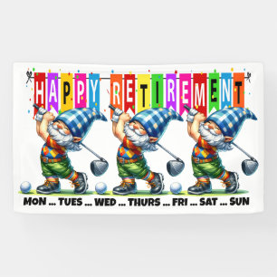 BANDEROLES GOLF AMUSANT RETRAITE HEUREUSE