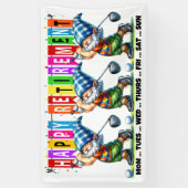 BANDEROLES GOLF AMUSANT RETRAITE HEUREUSE (Vertical)