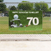 Banderoles Golf Anniversaire Fête au golf avec chariot et bal (En situation)