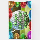 Banderoles Golf Ball Drapeau Joyeux Anniversaire personnalisé (Vertical)