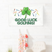 Banderoles Golf bonne chance golf avec shamrock St. Patrick's (En situation)