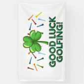 Banderoles Golf bonne chance golf avec shamrock St. Patrick's (Vertical)