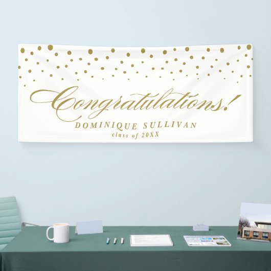 Banderoles Golf Elegant Script Félicitations Points Confetti (Salon professionnel)