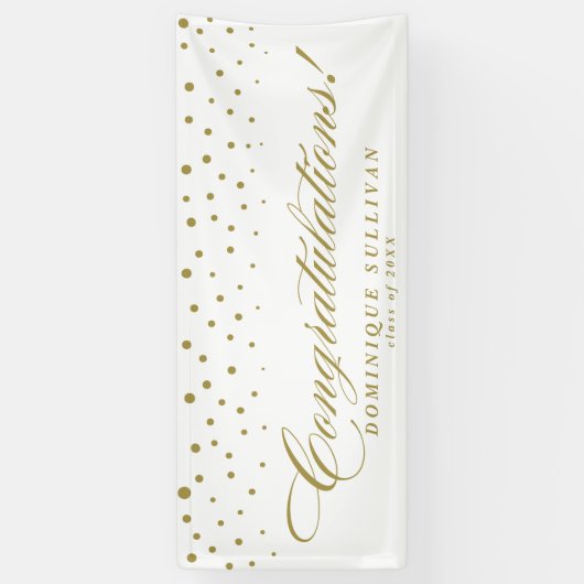 Banderoles Golf Elegant Script Félicitations Points Confetti (Vertical)