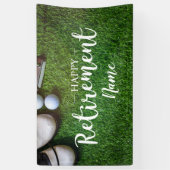 Banderoles Golf heureux retraite avec balle de golf sur vert (Vertical)