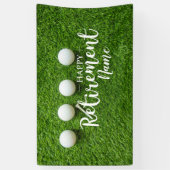 Banderoles Golf heureux retraite avec balle de golf sur vert (Vertical)