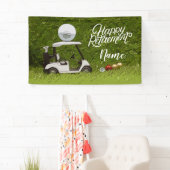 Banderoles Golf heureux retraite avec boule sur vert (En situation)