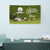 Banderoles Golf heureux retraite avec boule sur vert (Salon professionnel)