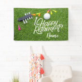 Banderoles Golf heureux retraite avec boule sur vert (En situation)