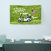 Banderoles Golf heureux retraite avec drapeau d'Amérique (Salon professionnel)