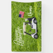 Banderoles Golf heureux retraite avec drapeau d'Amérique (Vertical)
